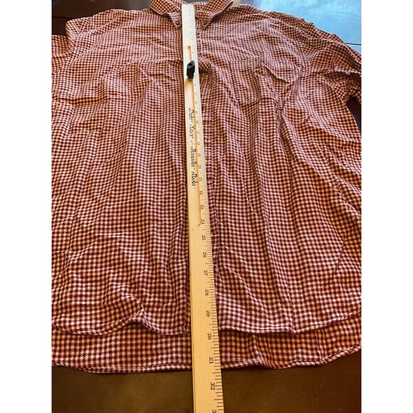 Mens Eddie Bauer AKA Red & White Checkered Cotton Shirt XL Long Sleeve Button-Up - Picture 8 of 8